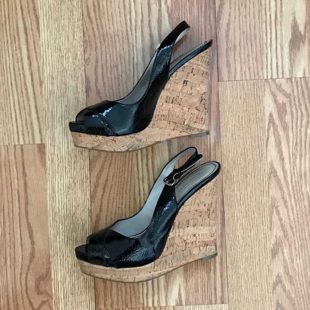Nine West Peep Toe Wedge Heels